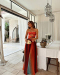 Elegant Gradient Halter Cut-Out Evening Dress