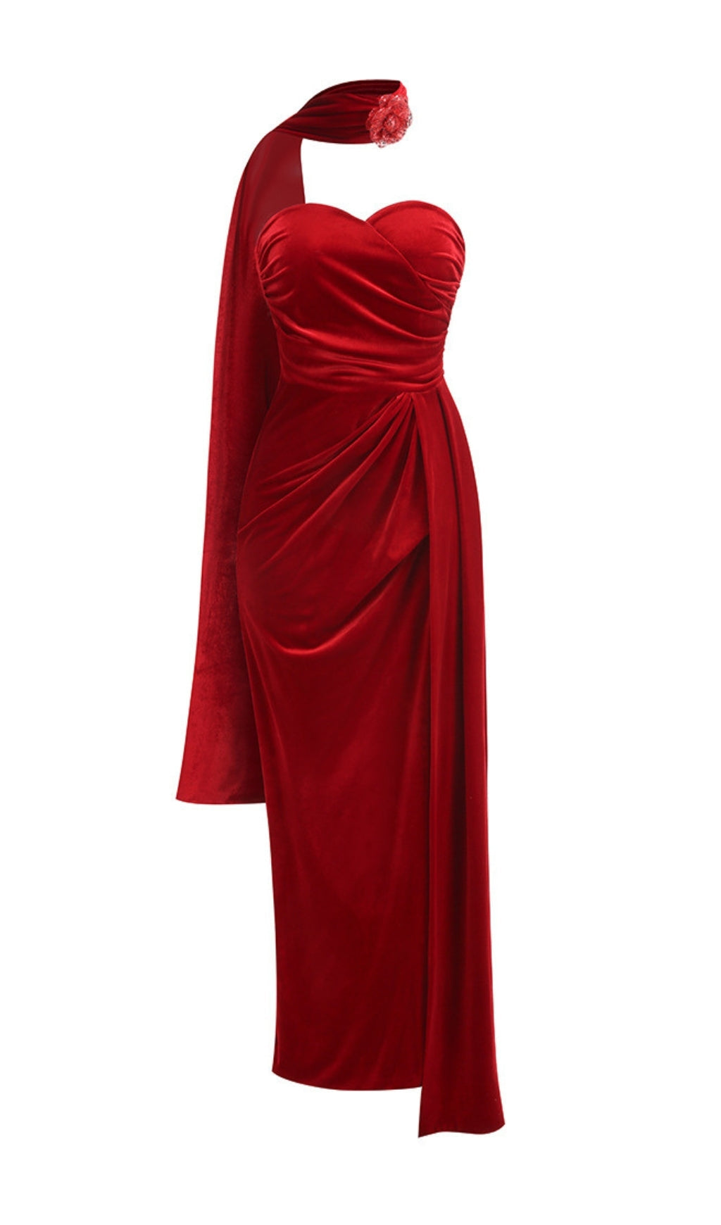 Burgundy Velvet Party Dress