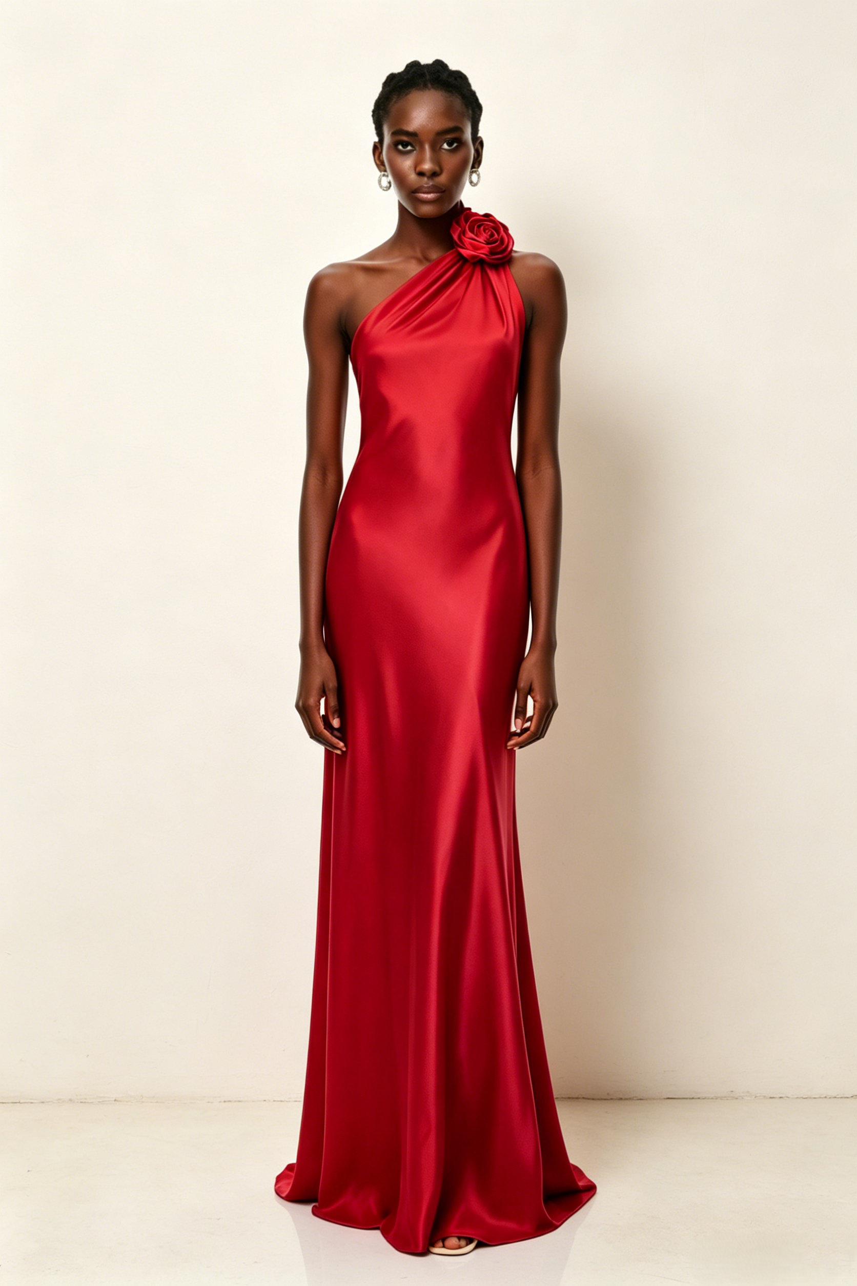 Satin Off Shoulder Evening Dress For Wedding & Banquet