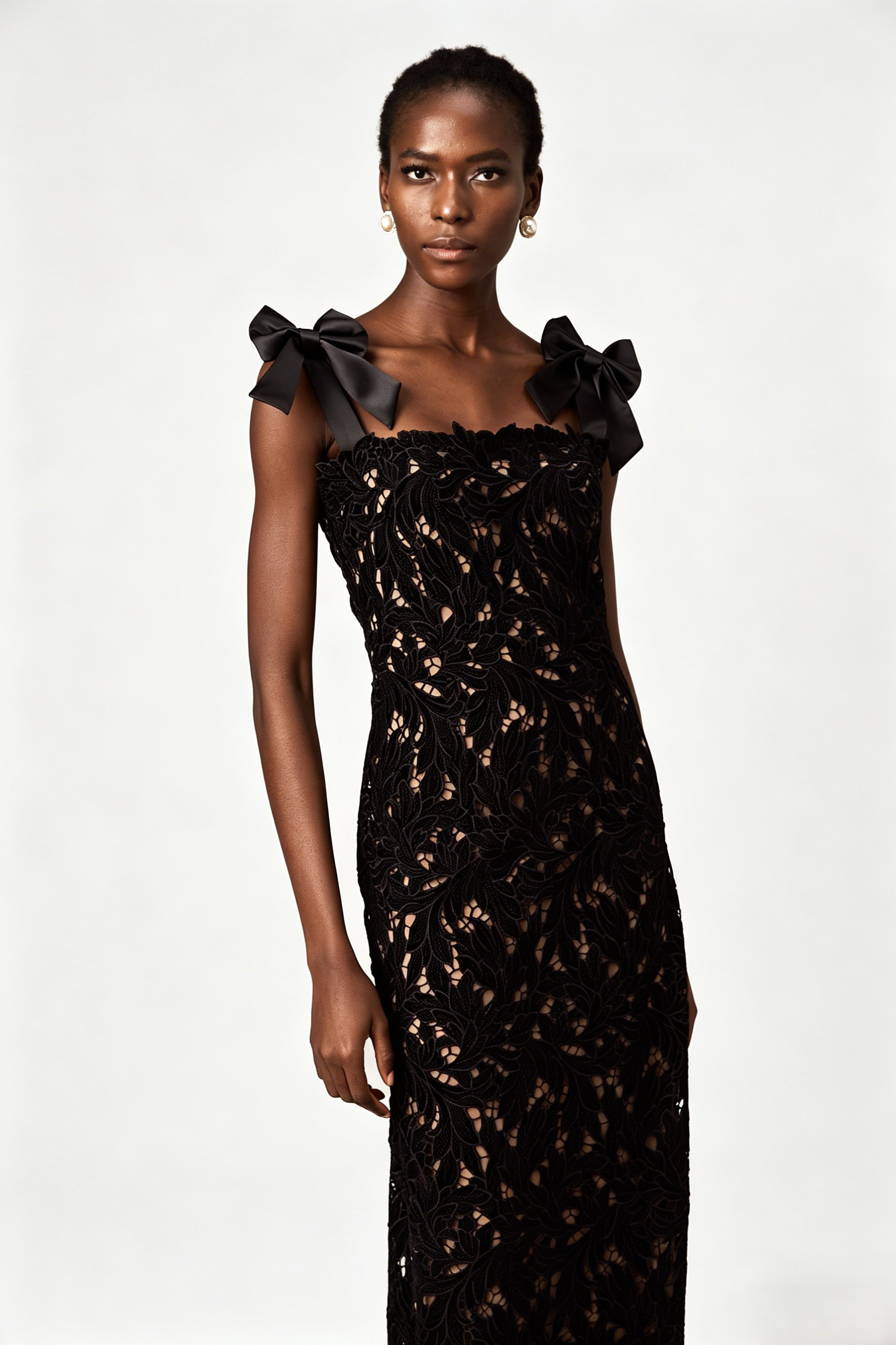 Black Vintage Embroidered Dress