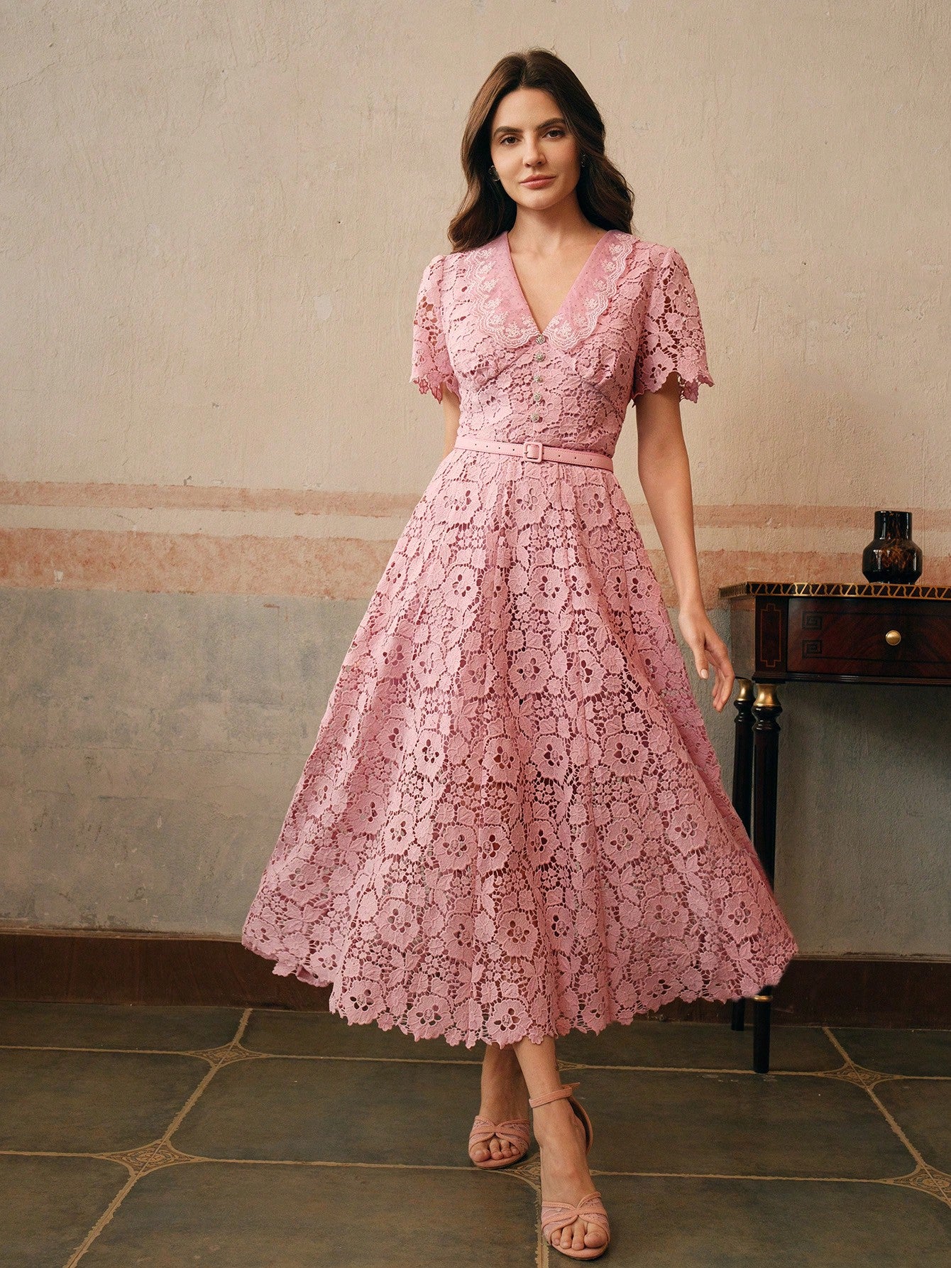 <a href="https://beryn-boutique.com/dress">
<img src="xxx.jpg" alt=<"Women Pink Lace Midi Dress with V Neck, Short Sleeve & Belted Waist">
</a>
