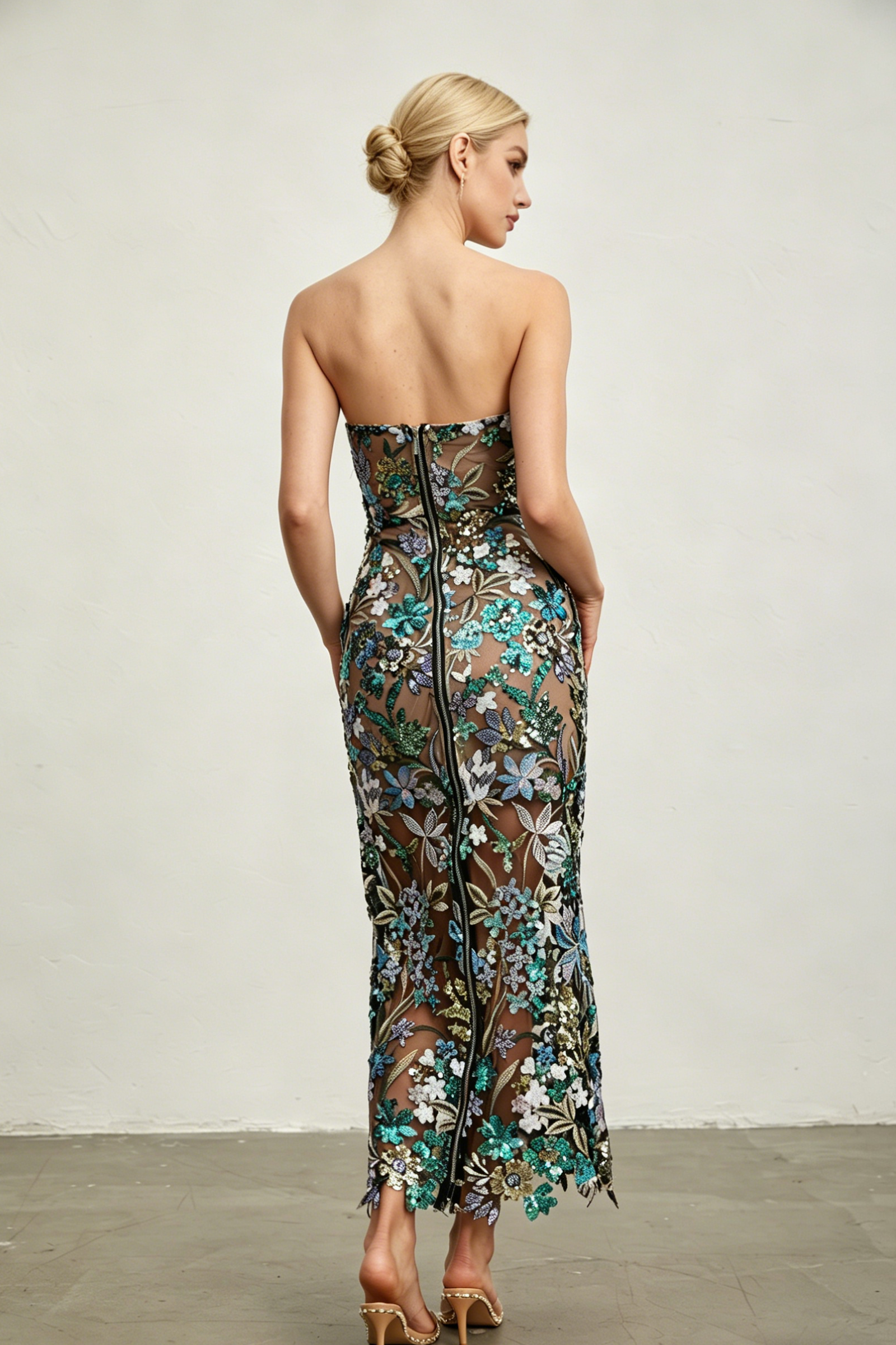 Elegant Midi Dress For Party & Wedding