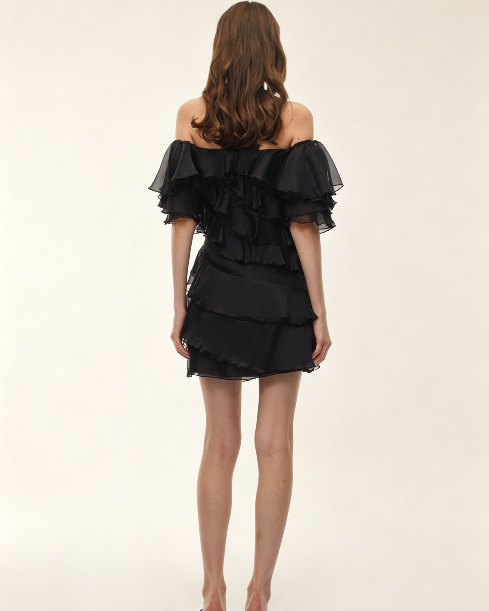 Romantic 3D Flower Ruffle Frill Mini Dress