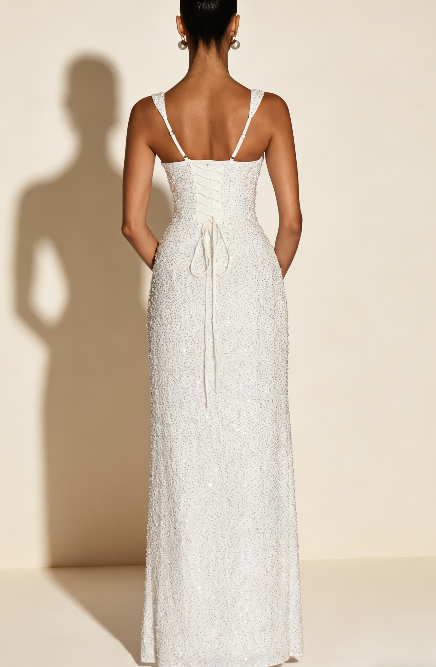 Elegant Square Neck   Evening Gown