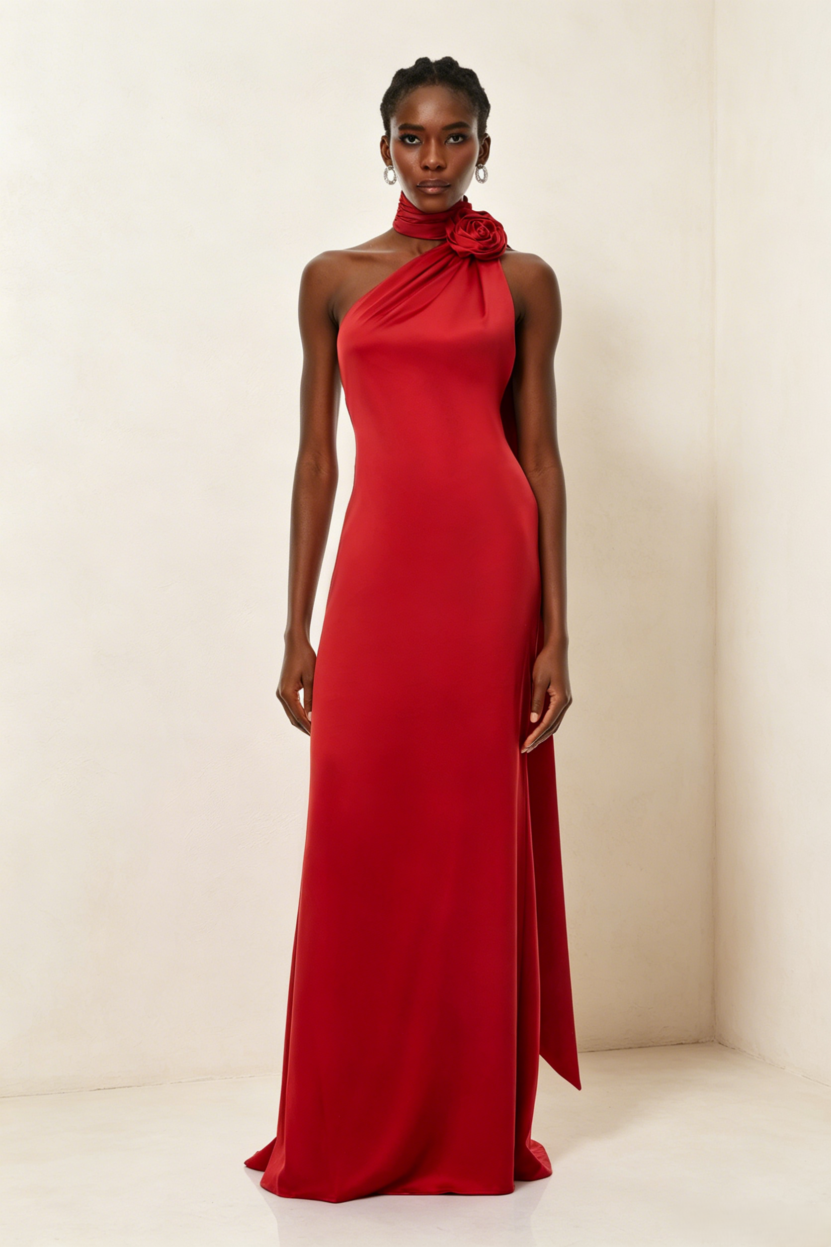 Satin Off Shoulder Evening Dress For Wedding & Banquet