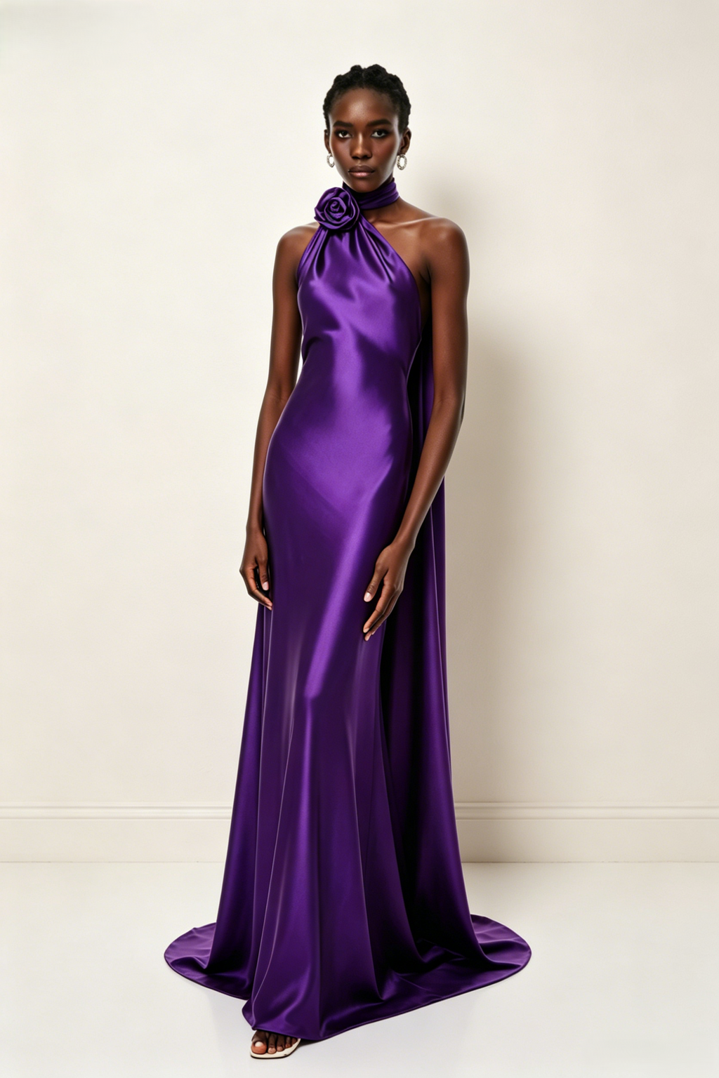 Satin Off Shoulder Evening Dress For Wedding & Banquet