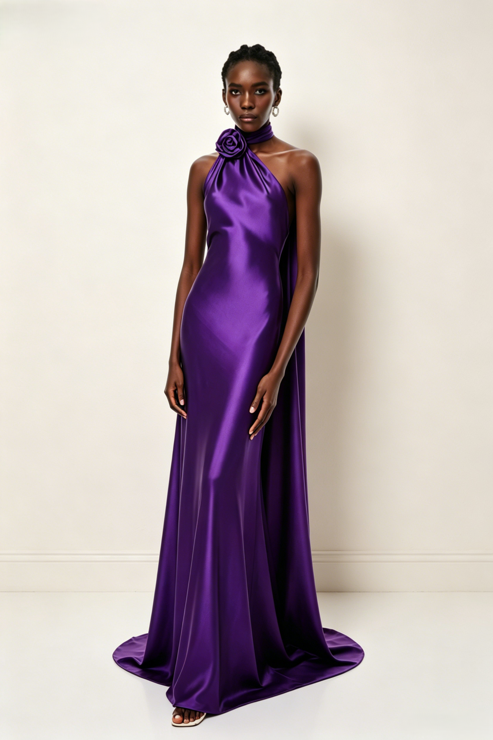Satin Off Shoulder Evening Dress For Wedding & Banquet