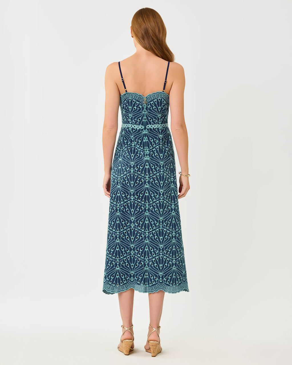 Geometric Print Midi Spaghetti Strap Dress