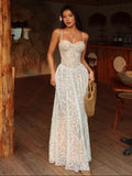 Stretch-lace maxi dress