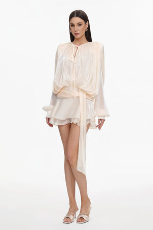 Cutout Long Sleeve  Mini Dress