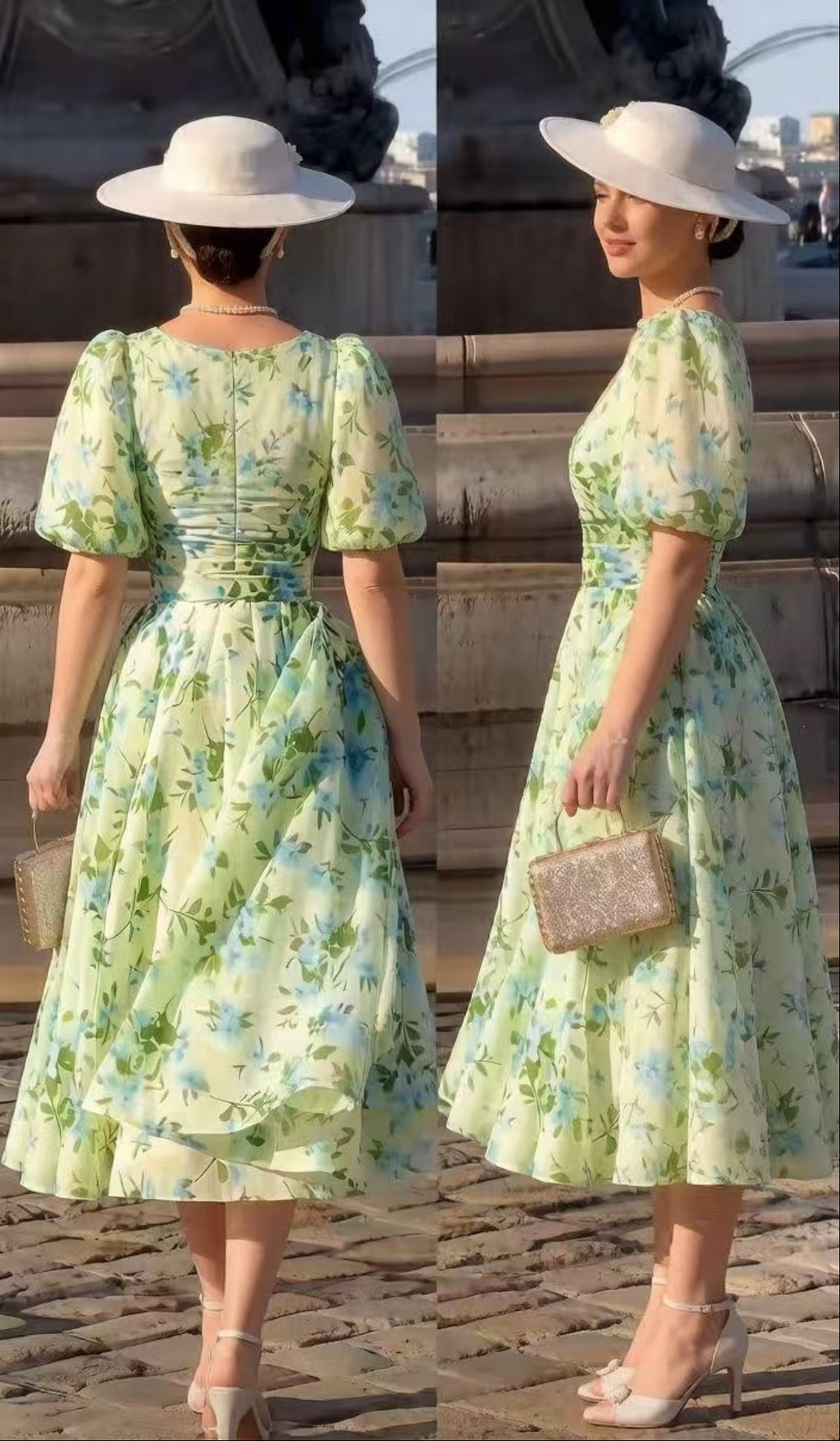 <img src="https://www.beryn-boutique.com/" 
       alt="Vintage Inspired Green Floral Chiffon Midi Dress | Luxury Puff Sleeve Evening Gown" 
       loading="lazy" />