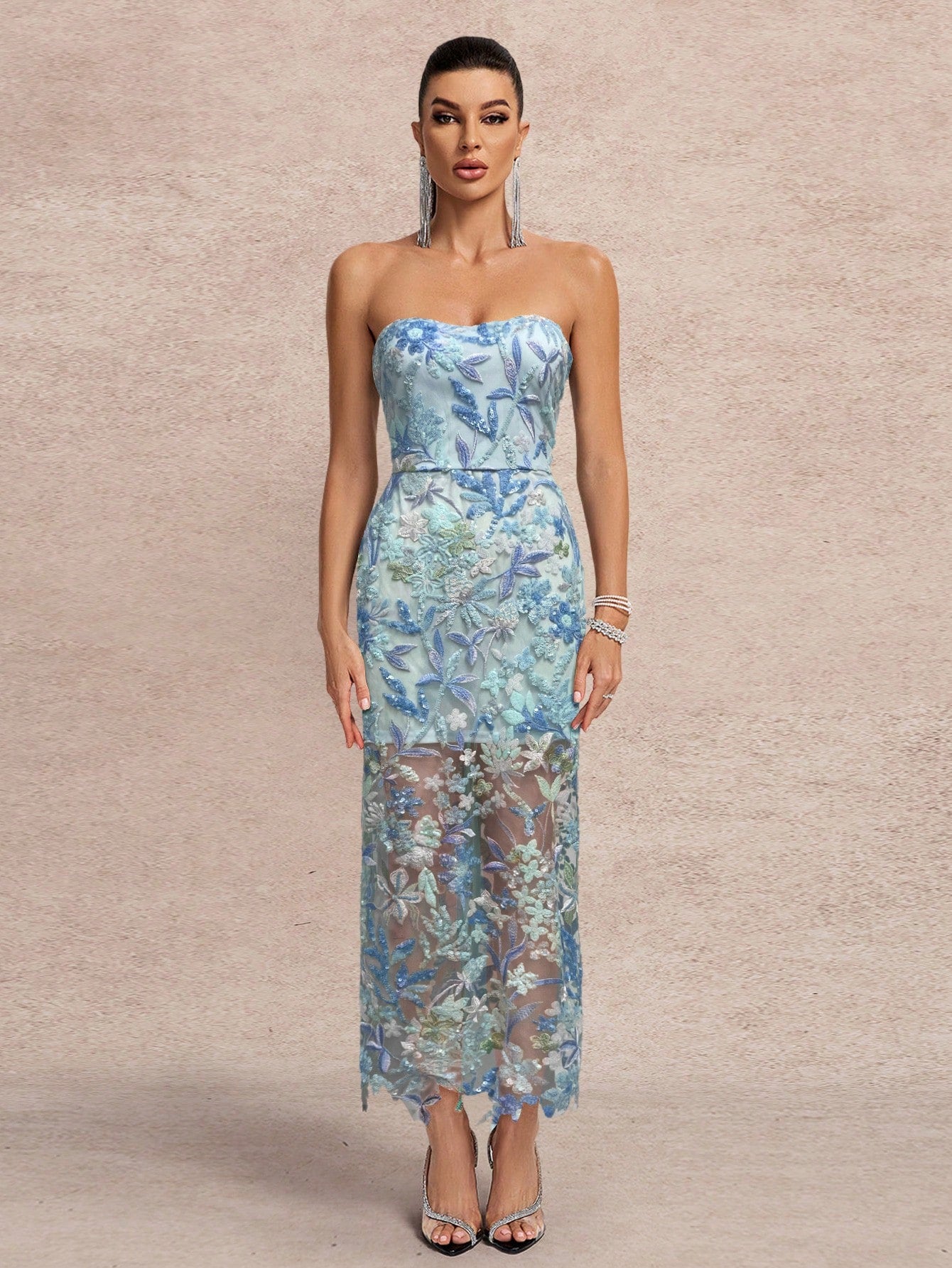 Elegant Midi Dress For Party & Wedding