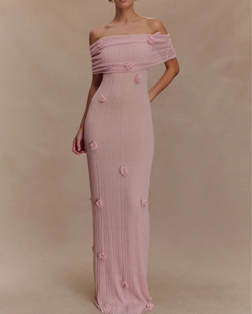 Romantic White Off-the-Shoulder Maxi Dress