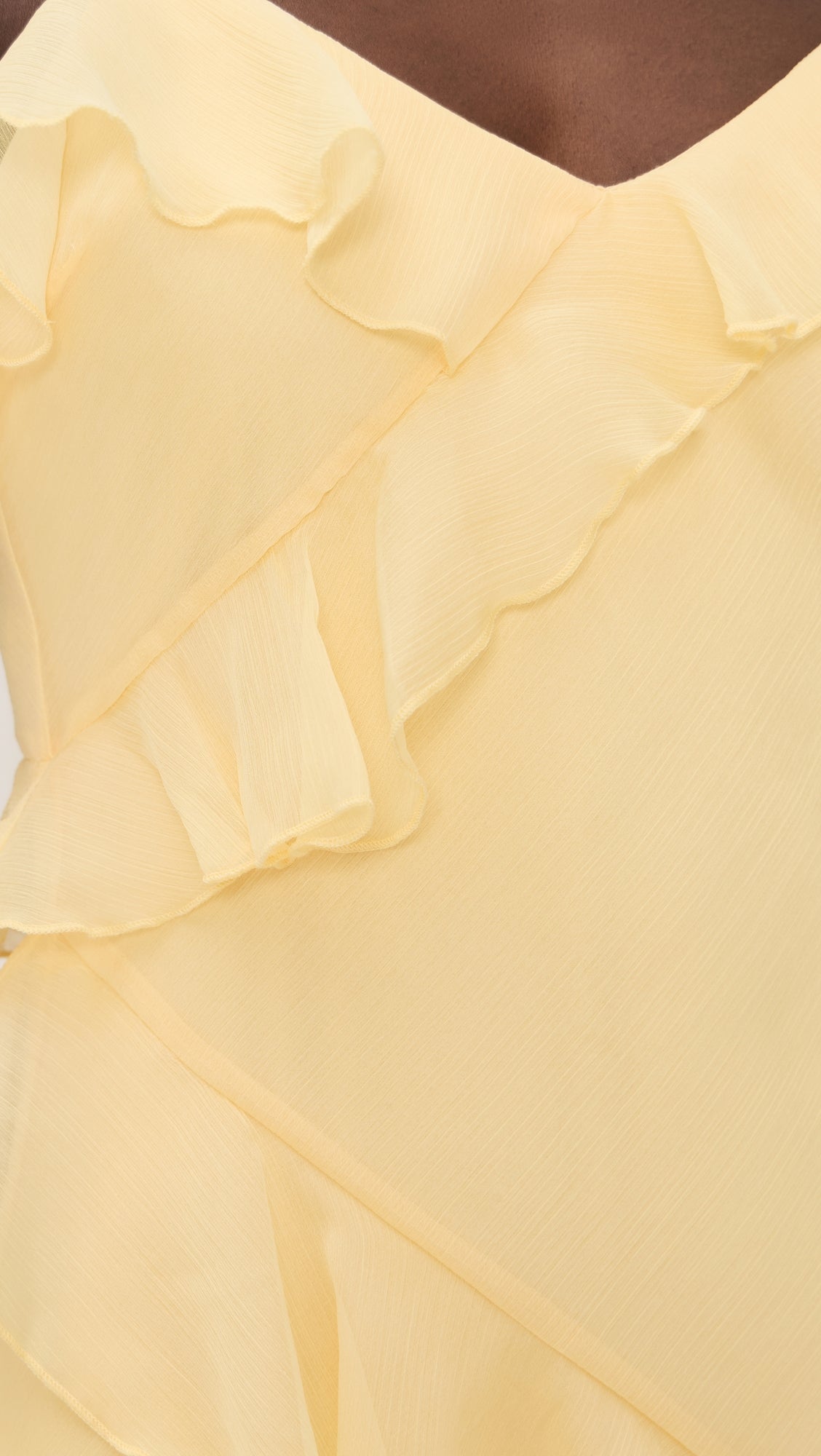 Yellow Ruffle Slip Maxi Dress