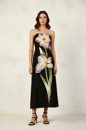3D Tulip Formal Midi Dress
